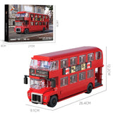 745PCS British Retro Double Decker Bus Model Building Blocks City Tour Bus Car Bricks Desktop Decoration Kids Toys Holiday Gifts