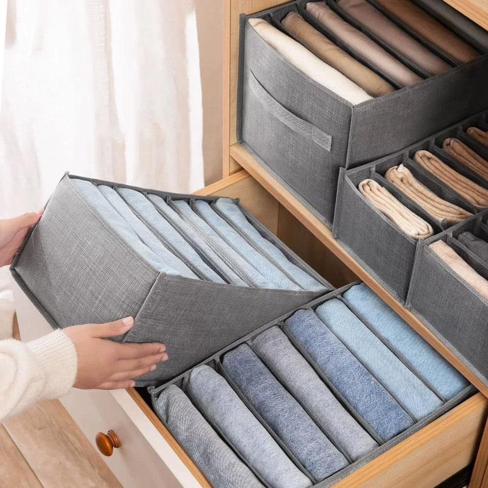 Closets Clothes Organizer Foldable Clothing Underwear Jeans Storage Box Drawer Organizer with Handles Wardrobe OrganizersDivider