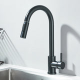 Black Pull Out Kitchen Faucet Deck Mounted Flexible Hot And Cold Water Kitchen Sink Mixer Tap With Stream Shower Modes Nozzle