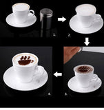 1pc Stainless Steel Chocolate Shaker Cocoa Flour Coffee Sifter Or 16Pcs Coffee Stencils Template Strew Pad Duster Spray Tools