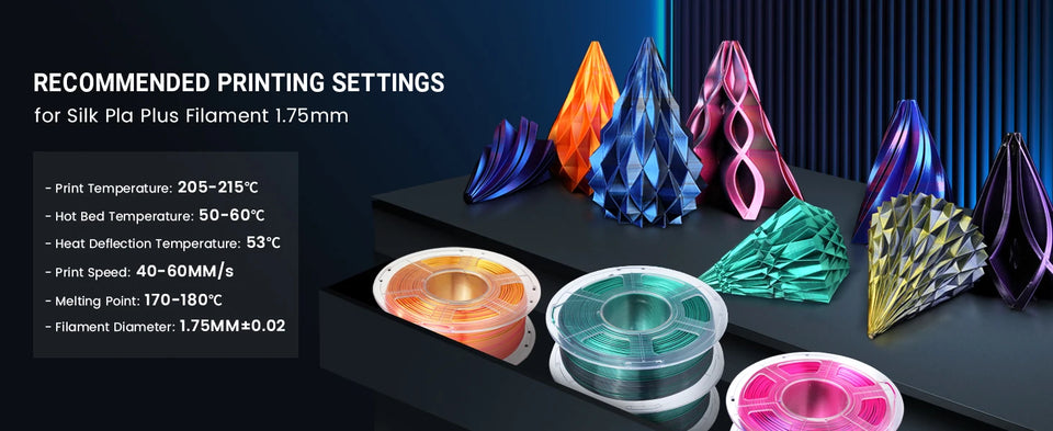 SUNLU Silk PLA PLUS 3D Filament 1.75mm Double Colors Silk Textures Pla+ Gradient Colors Filament for Most FDM 3D Printer 3KG