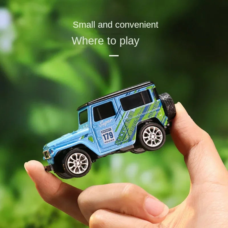 J40Small Mini Remote Control Alloy Birthday Gift Toy Car Model with Lights and Hanging Box for Boys