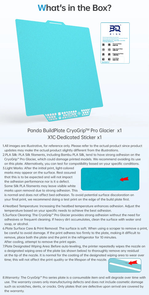 BIGTREETECH Panda Build Plate CryoGrip Pro Frostbite Cool Plate For BambuLab X2D P1 A1 X1 A1MINI Prusa XL Core One MK4 MK4S MK3