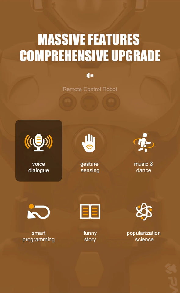 RC Robot Toy Intelligent Programming Voice Controlled Gesture Remote Control LED Smart Dancing Robot Kids Toy for Children Gifts