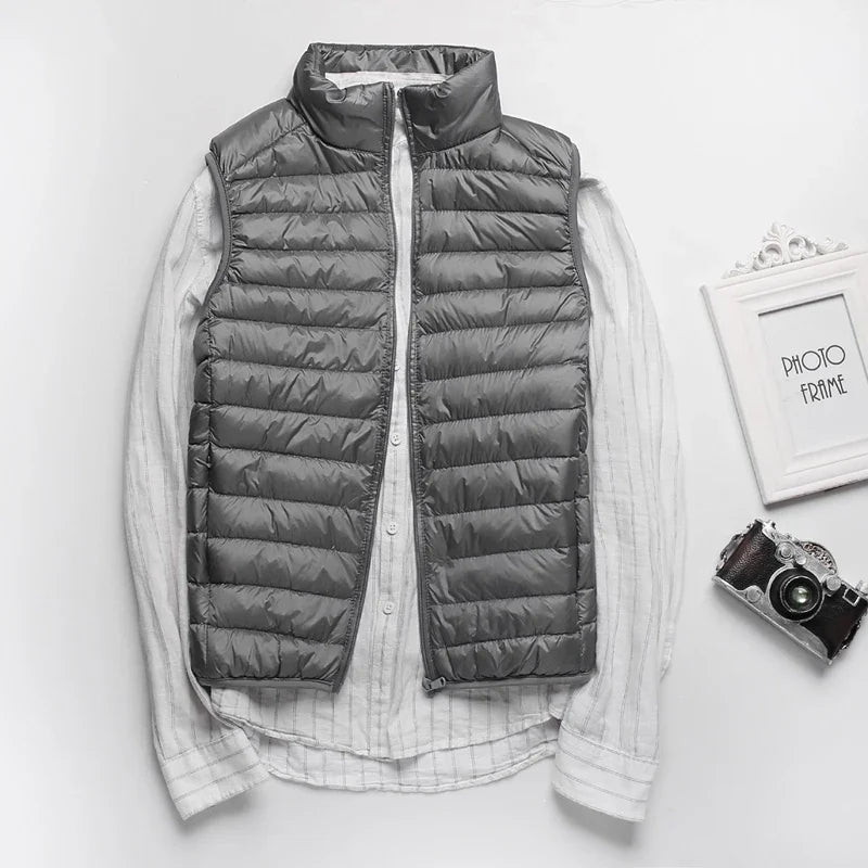 Plus Size 5xl 6xl 7xl Men's Lightweight Water-Resistant Packable Puffer Vest 2024 New Arrivals