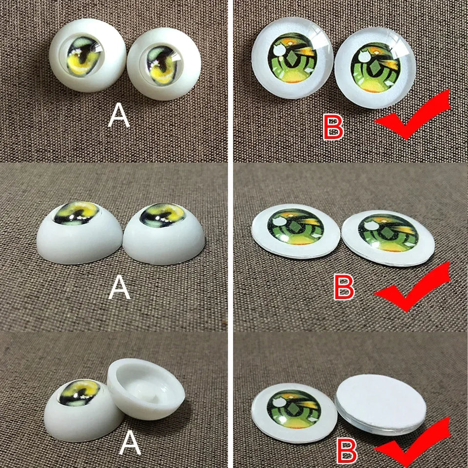 15 Pairs/set Bjd Eye Doll's Eyes 10/12/14/16mm Glass Eyeball Cartoon Type Anime Eye Diy Girl Toys Dress Up Gift Doll Accessories