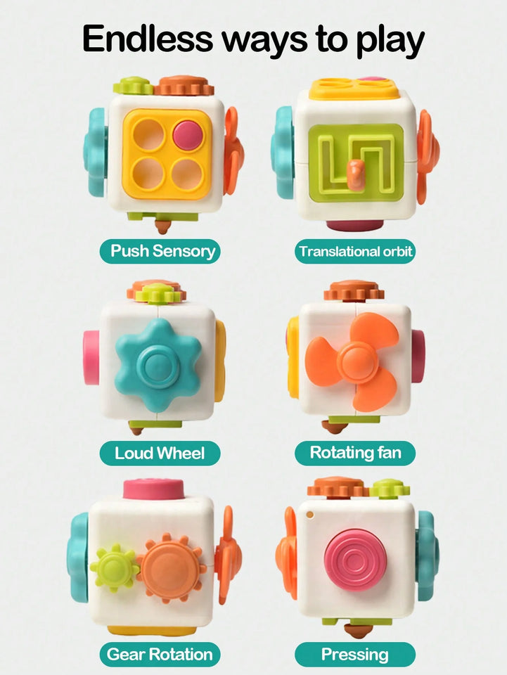 6 in 1 Montessori Educational Toys Sensory Busy Board Baby Practice Skills Cube Fidget Educational Toys for Girl Boy gift