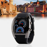 Barrel shaped Men's watch Fashion Sport LED Dashboard Pattern Dial Digital Wrist Watch Gift Digital LED Sports Watch Gifts Mens