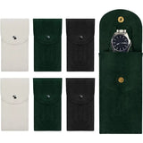 6 Pieces Portable Single Watch Travel Case Organizer - Flannelette Fabric Storage Bag for Men and Women