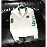 Spring Autumn Men's hoodie sweatshirt casual sports Pullover Waffle Zipper Polo Shirt Stand Collar coat sweatshirt