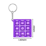 5Pcs Colorful Tic Tac Toe Keychain for Kids Educational Toys Birthday Party Favor Classroom Prizes Goodie Filler Pinata Gift