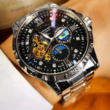 High-End Luxury Automatic Mechanical Men's Watch with Starry Sky Luminous Dial, Elegant Tourbillon Movement, Perfect for Business or Casual Wear, Ideal Christmas or Birthday Gift, Holiday Gift Watch, the Best Gift for Him, No