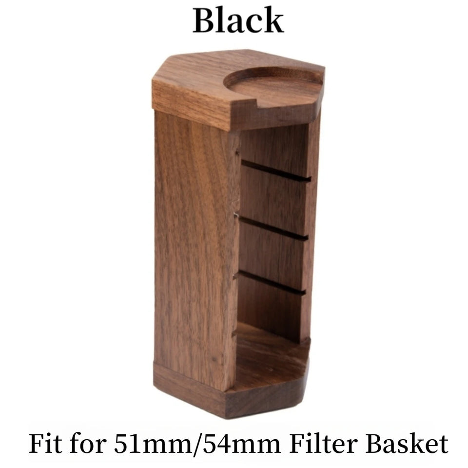 Coffee Powder Bowl Storage Shelf Wooden Coffee Filter Basket Display Stand 51mm/54mm Filter Basket Storage Display Rack