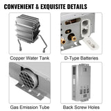 Sihao LPG Gas Hot Water Heater 6L-18L Tankless Instant Butane Propane Gas Boiler With Shower Kit LCD Display For Home Camping ﻿