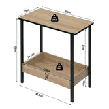 WOLTU Side Table Coffee Table with 2 Shelves Sofa Console Table with Storage Space for Corner Living Room Bedroom