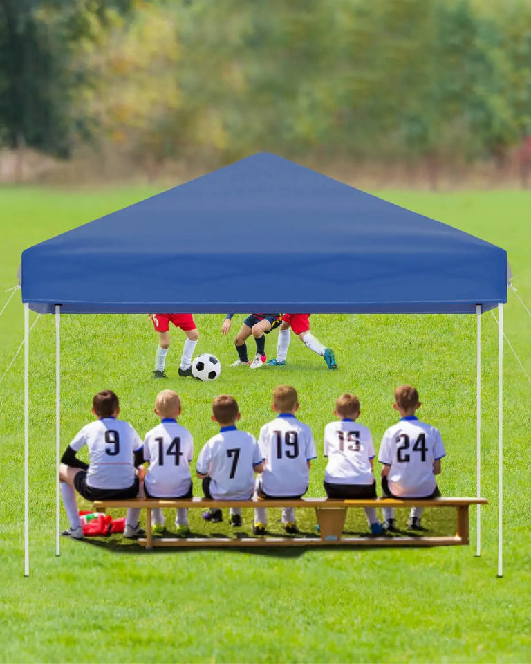 10x10 FT Pop Up Canopy Tent with 3 Adjustable Heights – Outdoor Sun Shade Shelter, 4 Sandbags & Carry Bag, for Parties & Events