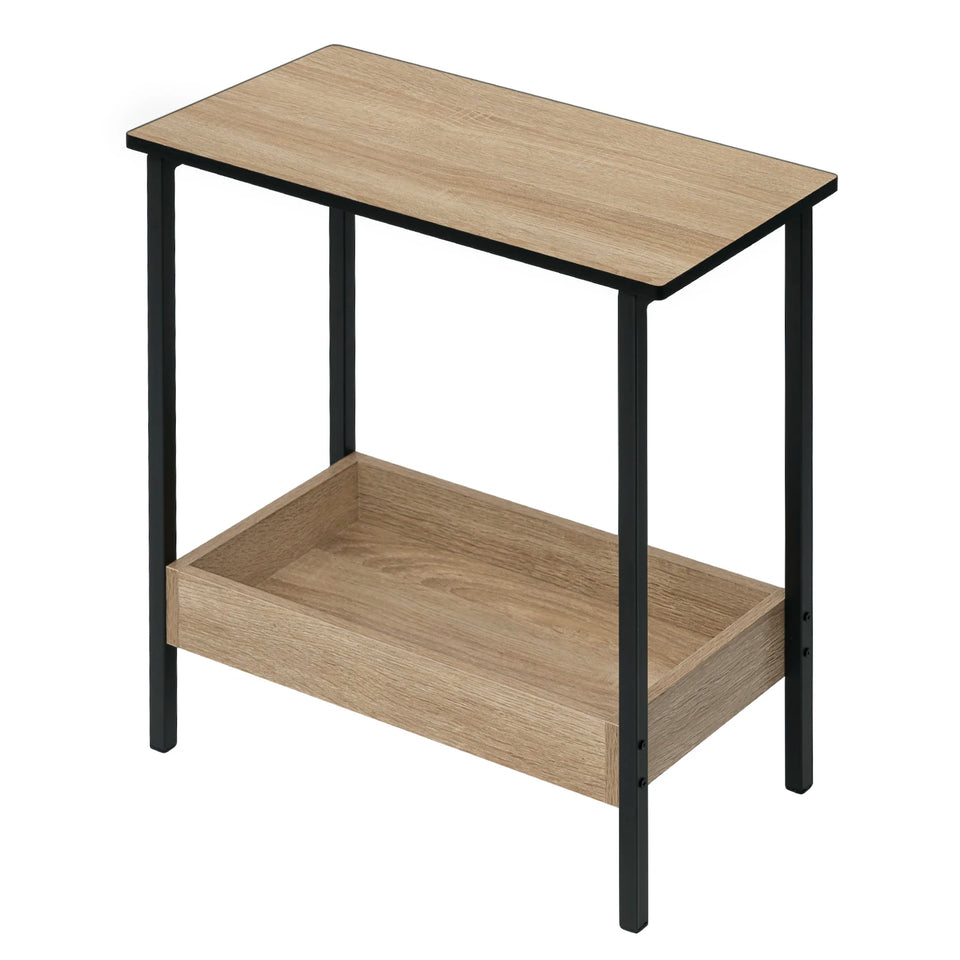WOLTU Side Table Coffee Table with 2 Shelves Sofa Console Table with Storage Space for Corner Living Room Bedroom
