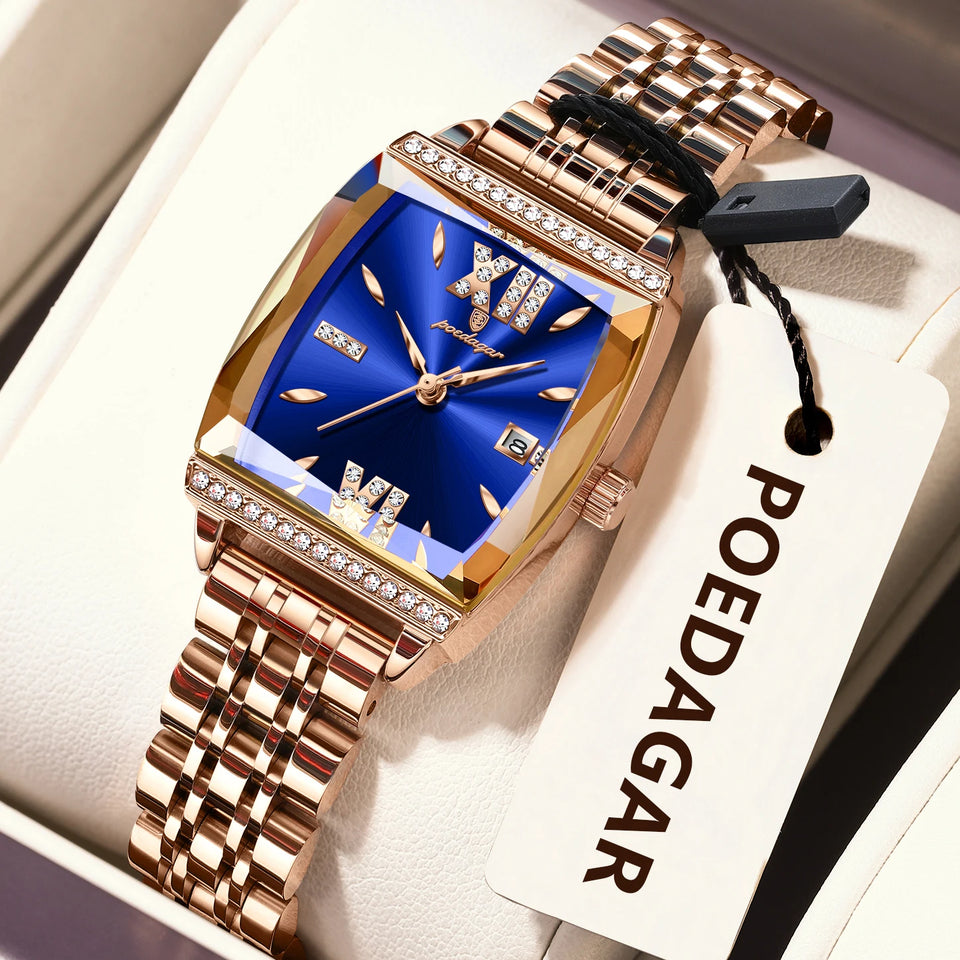 POEDAGAR Fashion Watch For Woman High Quality Waterproof Date Elegant Ladies Watch Stainless Steel Original Women Quartz Watches