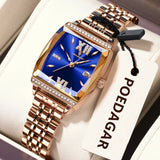 POEDAGAR Fashion Watch For Woman High Quality Waterproof Date Elegant Ladies Watch Stainless Steel Original Women Quartz Watches