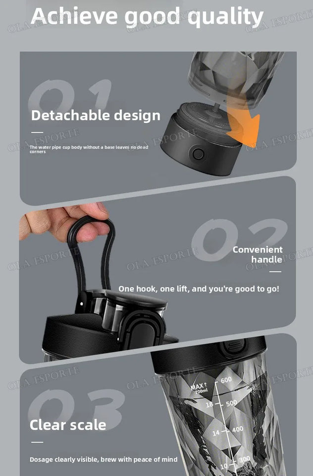2026 Portable Electric Blender USB Rechargeable Shaker Cup High Powerful Sport Mixing Cup For Milkshake Coffee Outdoor Fitness