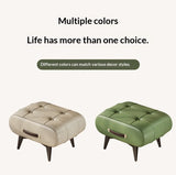 Furniture Small Upholstered Shoe Bench Oil Wax Leather Padded Entryway Shoe Changing Stool Modern Minimalist Living Room Ottoman