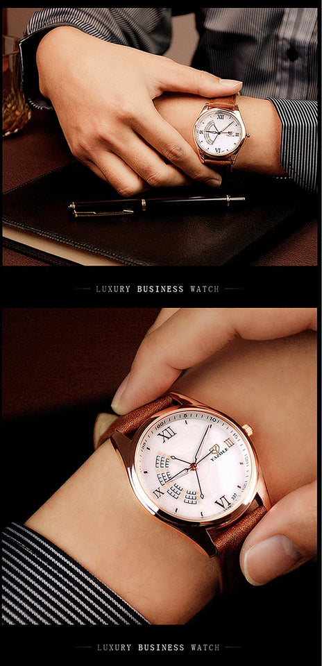 New Business Men's Wristwatch Clock Fashion Casual Leather Sport Man Watch Top Brand Luxury Quartz Watches for Men montre homme
