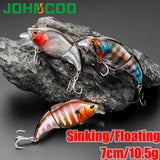 Fishing Lure Vatalion 7cm 10.5g Sinking Floating Crankbait Artificial HardBait Jointed VIB Vibration Wobblers Trout Bass Fishing