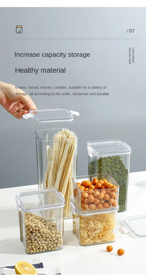 Sealed Jars For Kitchen Storage Box Grain Coffee Bean Sealed Tanks Large Capacity Moisture proof Transparent Seasoning Jar Set
