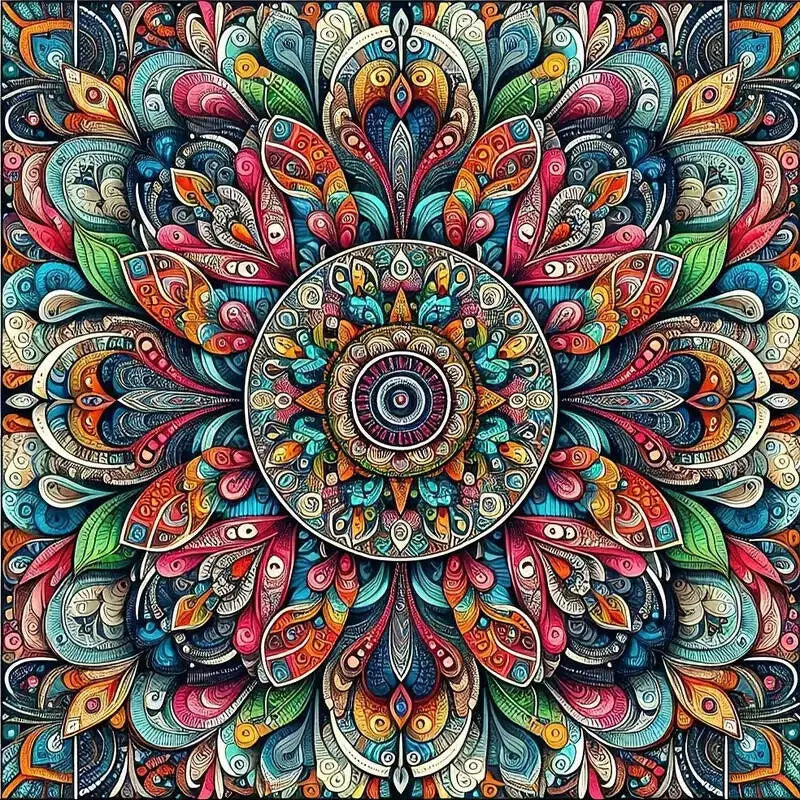 Huacan Flower Diamond Paintings Mandala New Arrivals 2025 Mosaic Geometric Diamond Embroidery Kits Home Decoration