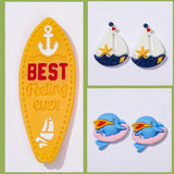 10Pcs Colorful Ocean Animals Resin Crab Fish Float Bottle Beach Slipper Surfboard Flatback Scrapbook Craft DIY Figurine Decor