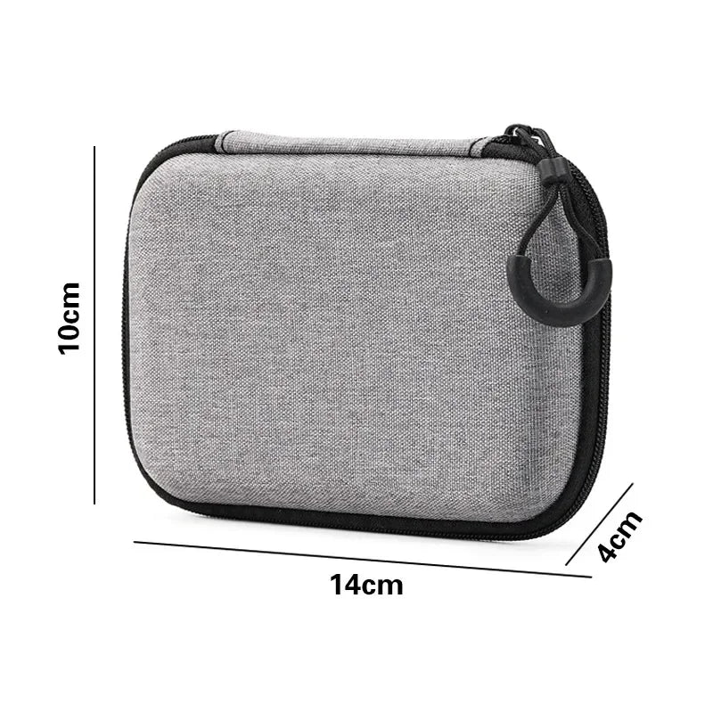 Mini Grey Digital Storage Bag Hard EVA Case Portable Electronics Organizer for USB Cable Charger U Stick Travel Accessories