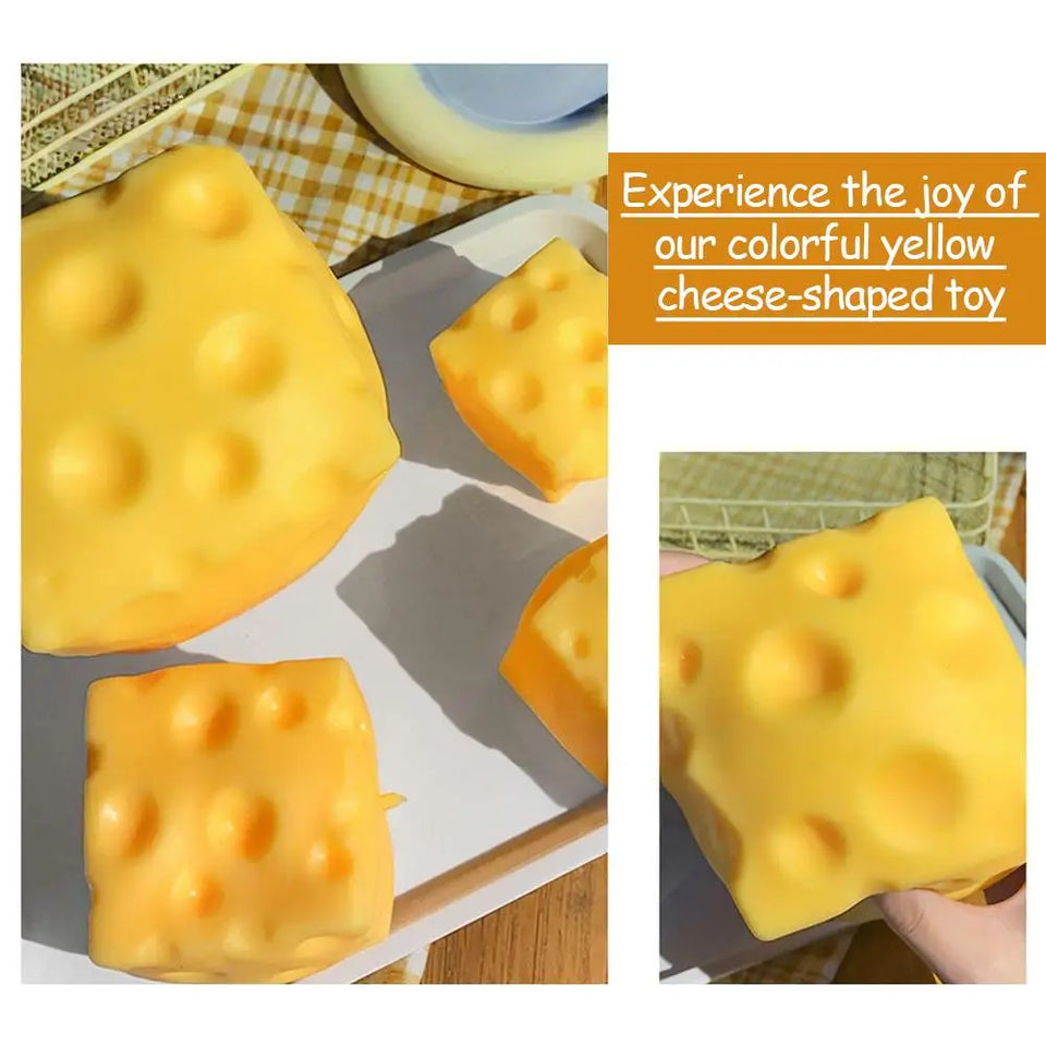 Square Cheese Squishy Toys Slow Rebound Push Stress Relief Sensory Toys Cheese Stress Balls Fidget Toys for Children Adult