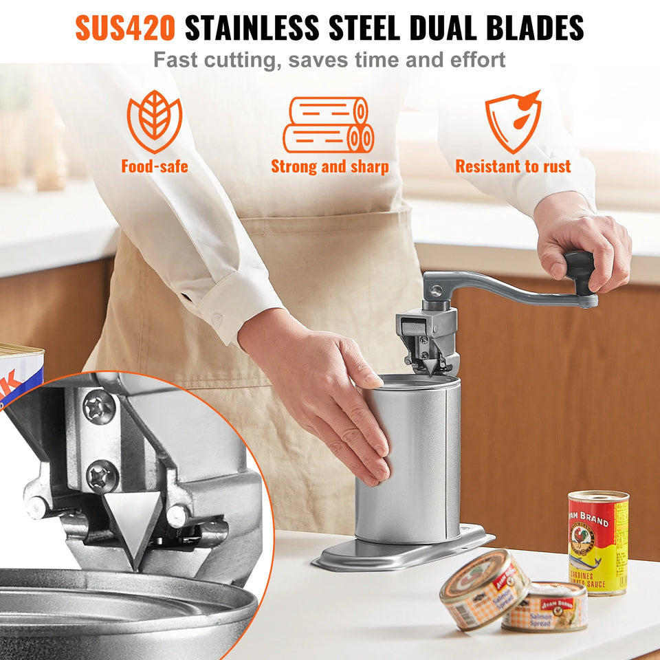 SucceBuy Manual Can Opener Commercial Table Clamp Opener for Large Cans Can Opener with Base Adjustable Height Industrial Opener