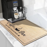 Coffee Bar Drying Mat Fashion Kitchen Decor Non-Slip Heat Resistant Countertop Mat Daily Trendy Countertop Decor Mat