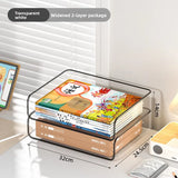 Desk Letter Tray Set, A4 Size Clear PET Stackable Document Organizer Office Desktop File Paper Holder Book Storage Rack.