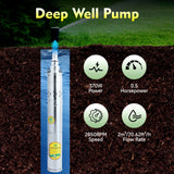 370W DC24V Deep Well Pump Stainless Steel Water Pump Large Flow Rate High Head Lift Extracting Water for Irrigation, Landscaping
