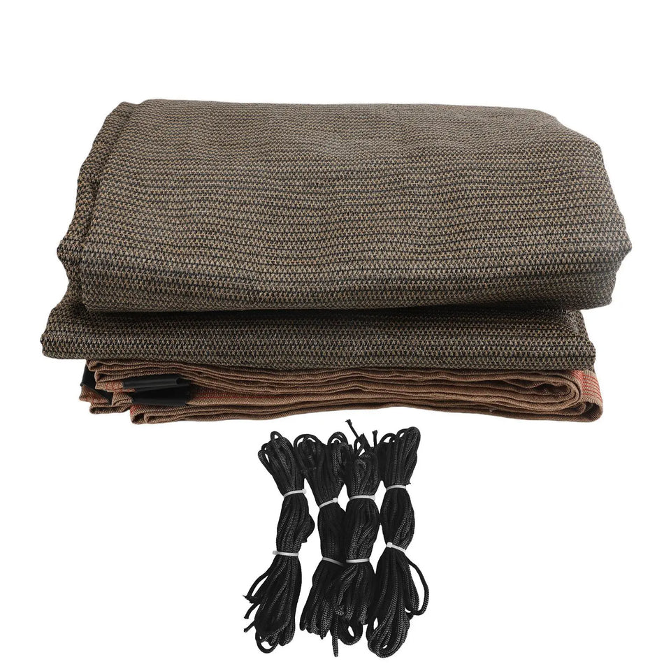 Sunshade Net Soft Coffee High Density Sun Shade Sail Polyethylene Metal Grommets with 4 65.6FT Ropes for Patio