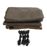 Sunshade Net Soft Coffee High Density Sun Shade Sail Polyethylene Metal Grommets with 4 65.6FT Ropes for Patio