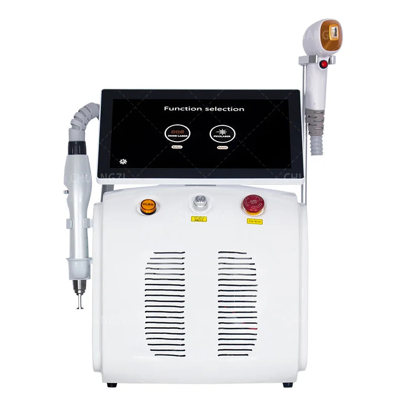 Multifunctional 2 in 1 Diode and Nd Yag Laser 755 808 1064nm Hair Removal Machine Portable Picoseconds Laser Tattoo Remover