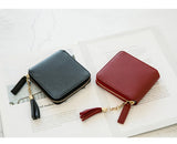 Women's Fringe Square Zipper Purse, Short Money Clip, All Simple Card Bag, Multi-functional Fashion Purse, New, 2024