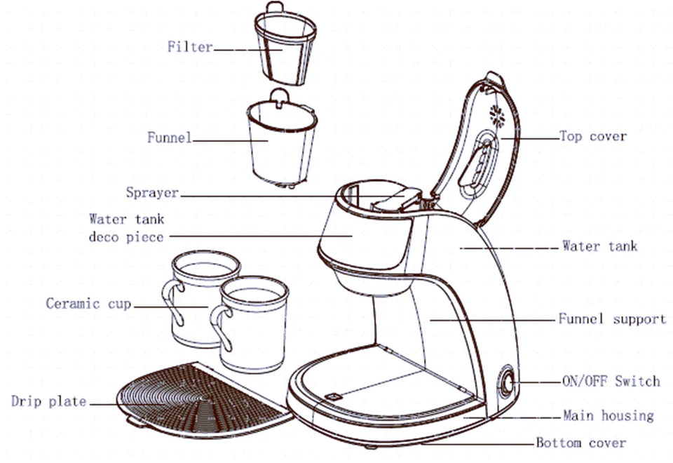 Household small office tea brewing machine Portable Coffee Maker Automatic drip coffee machine