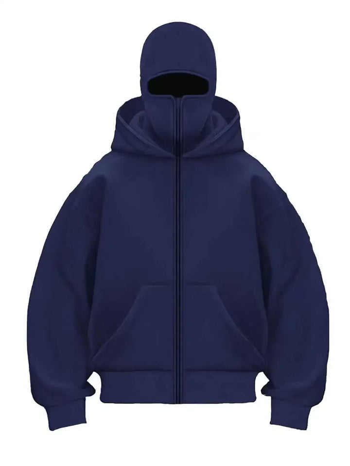 2025 Men Balaclava Y2K Gothic Harajuku Winter New Item Double Hooded Sweatshirt Autumn Men's Hooded Mask Zipper Sportswear Women