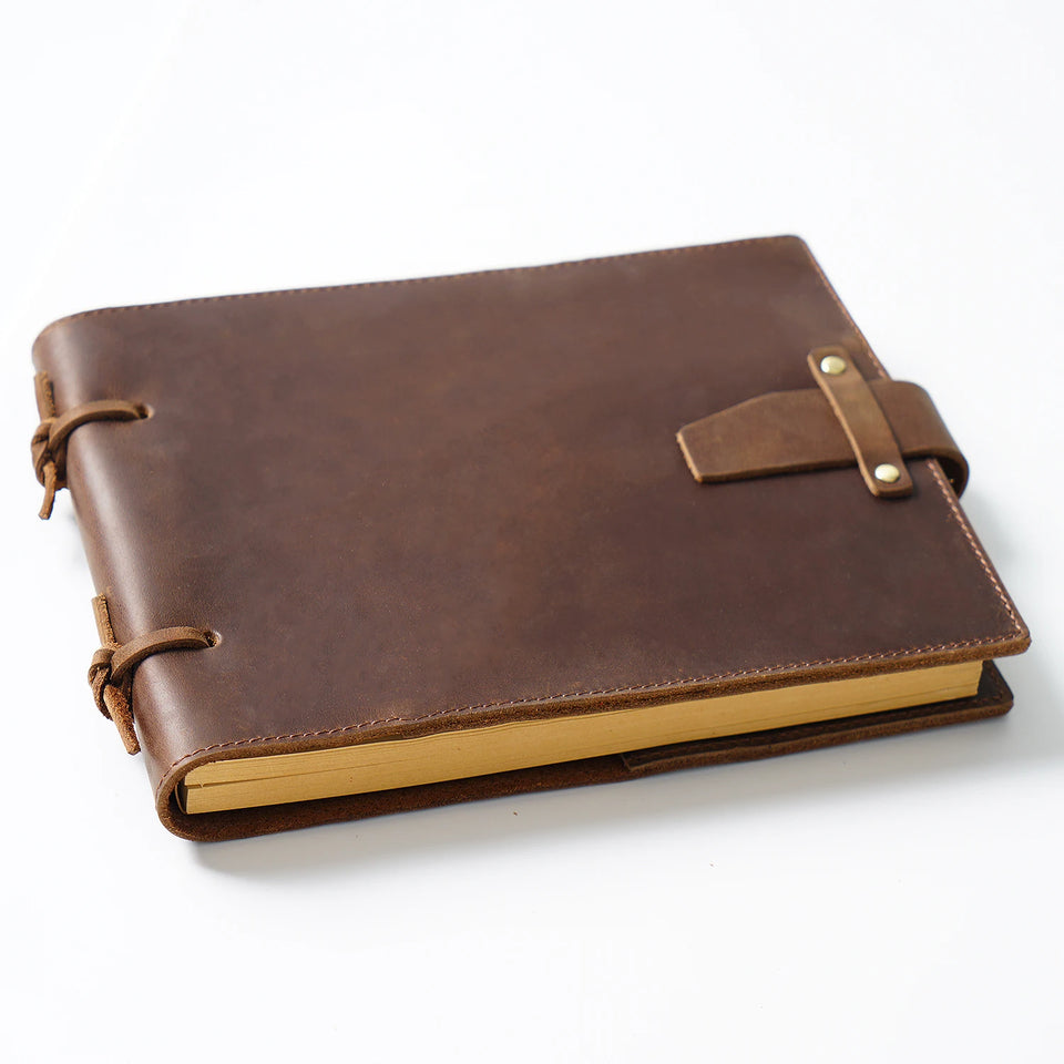 Genuine Leather Sketchbook Retro Painting Notebook Boy"s Girl Student Leather Binding Notebook Classic Handmade Notepad
