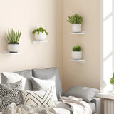 4PCS Floating Shelves For Wall Wood Shelf Display Ledges Room Decor Home Living Room Plant Flower Pot Tray Storage Garden Decora