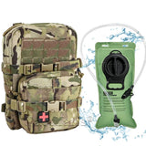 Mini Hydration Bag Tactical 2 In 1 Mini Hydration Pack Rip Away IFAK Medical Pouch 2L Water Bladder MOLLE Pouch Hunting Bag