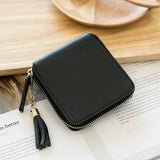 Women's Fringe Square Zipper Purse, Short Money Clip, All Simple Card Bag, Multi-functional Fashion Purse, New, 2024