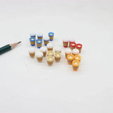 4Pcs Cute Miniature Dollhouse Mini Holding Latte Coffee Cup Mini Drinks Model For Dollhouse Doll Accessories