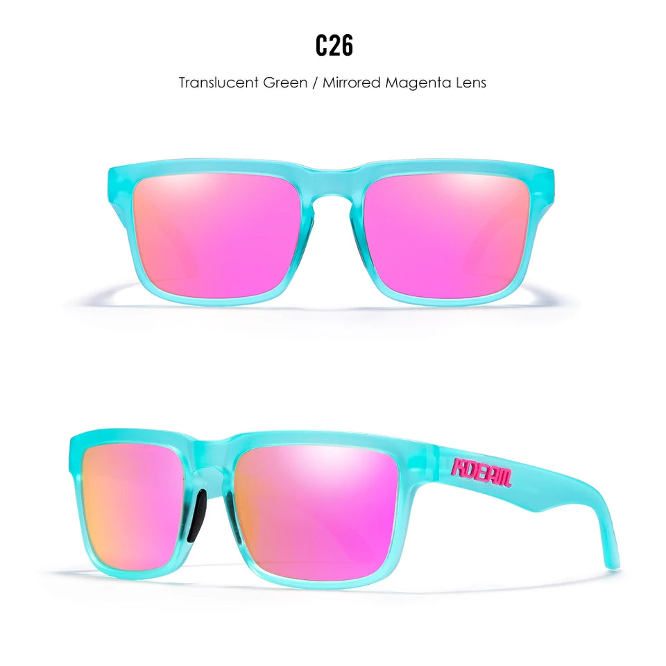 KDEAM New Arrivals Fashion Square Polarized Sunglasses For Men And Women Fishing Sun Glasses Colorful Lens With Hard Case