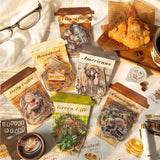 30-Sheet Vintage Coffee Theme Sticker Pack, Retro Coffee Culture Designs & Crisp Details, Perfect for Journal Embellishment