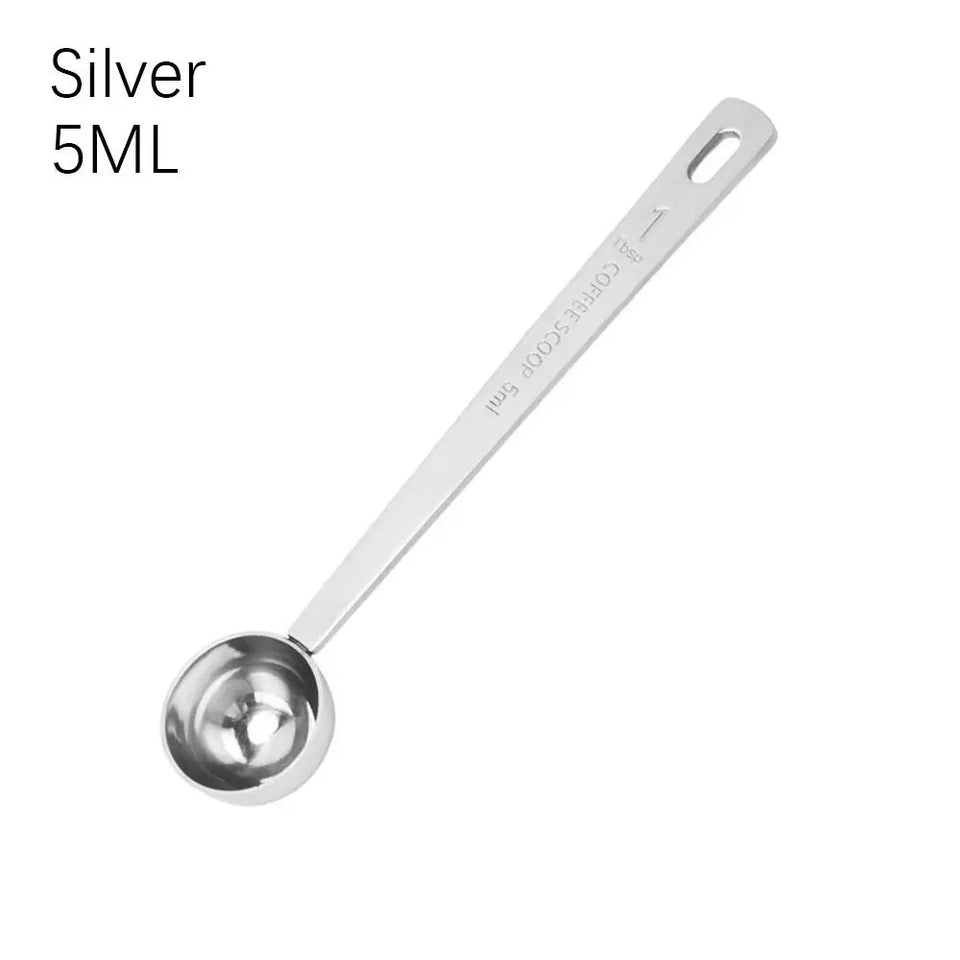 High-quality Stainless Steel Measuring Spoon Blending Thicken Coffee Scoop 5/10/15/20/30ML Powder Spoon Coffee